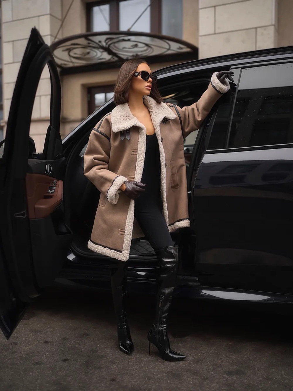 Zara Double-Faced Coat in Mink